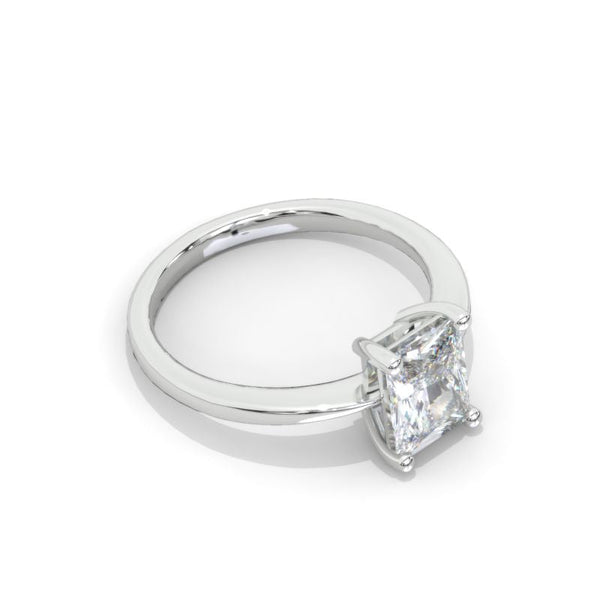 2 Carat Radiant Cut Moissanite Diamond  White Gold Engagement  Ring