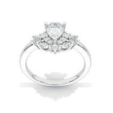 Load image into Gallery viewer, Pear Cut Giliarto Moissanite Hidden Halo Cluster Engagement Ring
