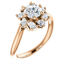Load image into Gallery viewer, 14K Rose 5.5 mm Round 3/8 CTW Diamond Engagement Ring
