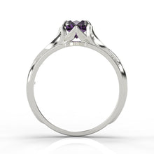 Load image into Gallery viewer, 0.8 Carat ''Queen of the North'' purple Amethyst Engagement Ring - Giliarto 
