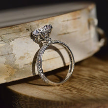 Load image into Gallery viewer, ''Carmen'' 2 Carat Gray Grey Moissanite 14K Gold  Engagement Ring
