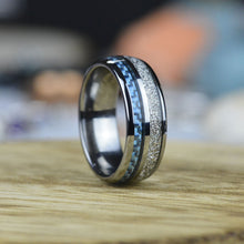 Load image into Gallery viewer, Meteorite and Carbon Fiber Tungsten Carbide Rings

