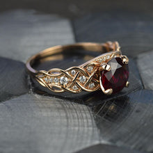 Load image into Gallery viewer, 2 Carat Red Ruby Giliarto Gold Engagement Ring
