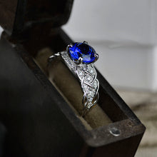 Load image into Gallery viewer, 2 Carat Blue Sapphire Gold Giliarto Engagement Ring

