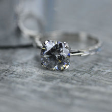 Load image into Gallery viewer, MILA 2 Carat Gray Moissanite Flower Engagement Eternity Ring
