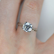 Load image into Gallery viewer, 2 Carat Gray Moissanite  Engagement Ring
