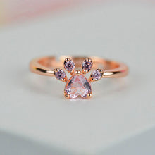 Load image into Gallery viewer, Dog Cat Paw Gold Plated Silver Ring
