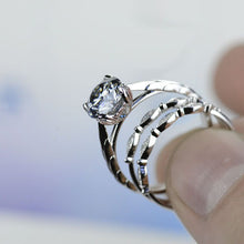 Load image into Gallery viewer, Gray Giliarto Moissanite  Engagement Eternity Rings Eternity Set
