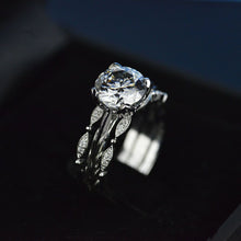 Load image into Gallery viewer, 2 Carat Gray Moissanite  Engagement Eternity Rings Set
