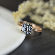 Load image into Gallery viewer, Gray Moissanite Diamond Engagement Eternity Ring
