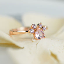 Load image into Gallery viewer, Dog Cat Paw Gold Plated Silver Ring
