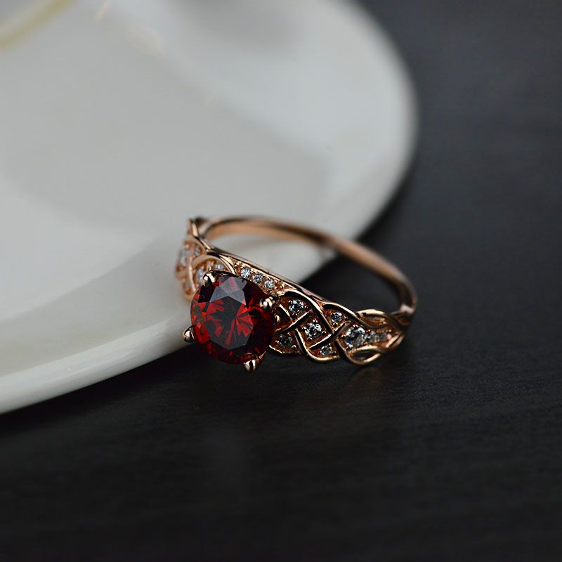 Lattice Ruby Giliarto Gold Engagement Ring