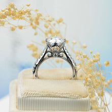 Load image into Gallery viewer, 2 Carat Grey Gray Moissanite 14K White Gold Ring Classic Customized Design Your Own Ring
