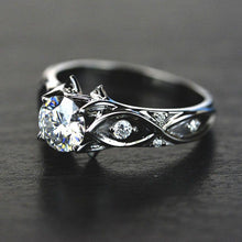 Load image into Gallery viewer, 14K Black Gold Moissanite Celtic Engagement Ring
