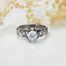 Load image into Gallery viewer, 14K Black Gold Moissanite Celtic Engagement Ring

