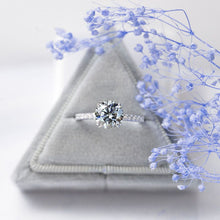 Load image into Gallery viewer, 2 Carat Gray Grey Giliarto Moissanite Accented Gold  Anniversary Ring
