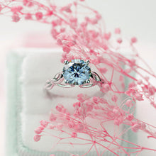 Load image into Gallery viewer, Gray Moissanite Stone 14K White Gold Promissory Ring

