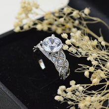Load image into Gallery viewer, 2.0 Carat  Moissanite Celtic Lattice Engagement White Gold Ring
