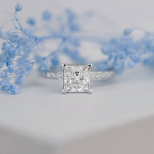 Load image into Gallery viewer, 1.5 Carat Princess Cut Moissanite Engagement Gold  Ring
