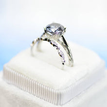 Load image into Gallery viewer, 2 Carat Gray Moissanite  Engagement Eternity Gold Rings Set
