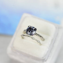 Load image into Gallery viewer, 2 Carat Gray Moissanite  Engagement Eternity Gold Rings Set
