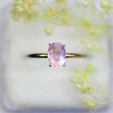 Load image into Gallery viewer, 1 Pink Quartz  Moissanite 14K White Gold Engagement Promissory Ring
