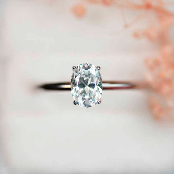 Giliarto 1 Carat Moissanite 14K White Gold Engagement Promissory Ring