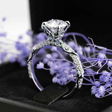 Load image into Gallery viewer, 2.0 Carat Moissanite Giliarto Engagement Ring-58 round accents  0.4 TCW 14K White Gold
