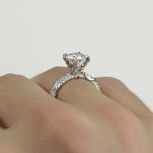 Load image into Gallery viewer, 2.0 Carat Moissanite Giliarto Engagement Ring-58 round accents  0.4 TCW 14K White Gold
