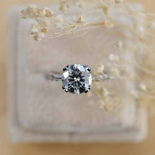 Load image into Gallery viewer, 2 Carat Dark Gray Blue Moissanite  Engagement Ring
