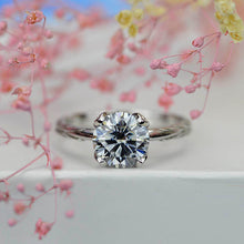 Load image into Gallery viewer, 2 Carat Light Gray Moissanite  Engagement Ring

