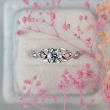 Load image into Gallery viewer, 1.0 Carat Gray Moissanite Lattice White Gold Engagement Ring

