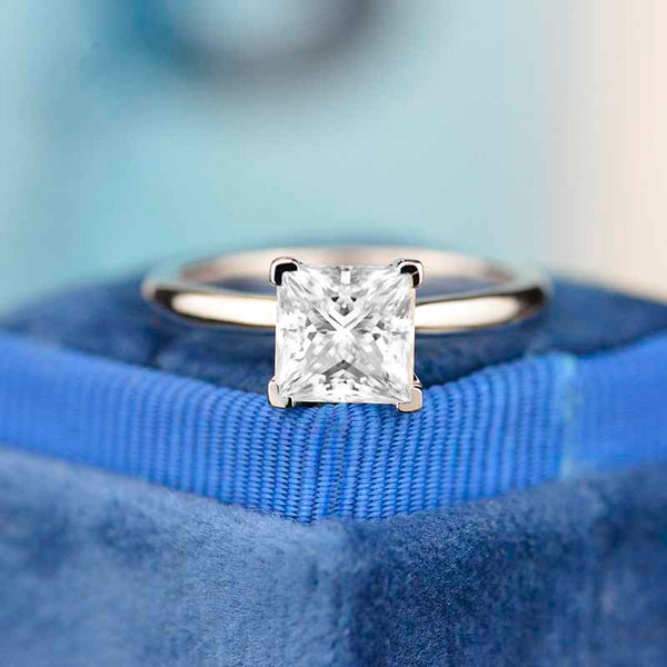 2 Carat Princess Cut Moissanite Diamond  White Gold Giliarto Engagement Ring