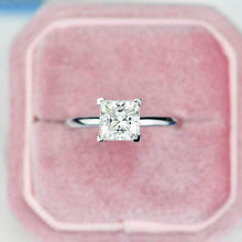 Load image into Gallery viewer, 2 Carat Princess Cut Moissanite Diamond  White Gold Giliarto Engagement Ring

