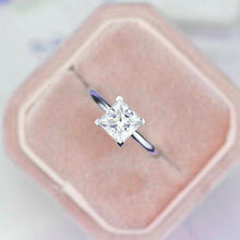Load image into Gallery viewer, 2 Carat Princess Cut Moissanite Diamond  White Gold Giliarto Engagement Ring
