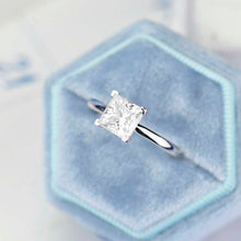Load image into Gallery viewer, 2 Carat Princess Cut Moissanite Diamond  White Gold Giliarto Engagement Ring
