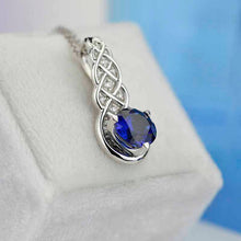 Load image into Gallery viewer, 2 Carat Sapphire Diamond Gold Pendants
