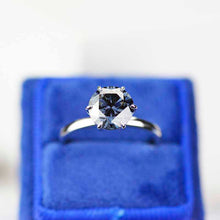 Load image into Gallery viewer, Giliarto 3 Carat Grey Gray Moissanite Stone 14K White Six Prong  Promissory  Gold Ring
