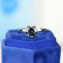 Load image into Gallery viewer, Giliarto 3 Carat Grey Gray Moissanite Stone 14K White Six Prong  Promissory  Gold Ring
