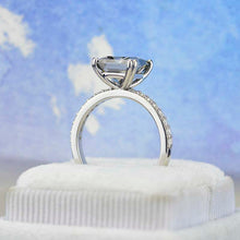 Load image into Gallery viewer, Giliarto 3 Carat Dark  Grey Gray  Blue Princess Cut Moissanite Stone 14K White Gold Ring
