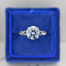 Load image into Gallery viewer, Giliarto 3 Carat Grey Gray Moissanite Stone 14K White Promissory  Gold Ring
