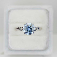 Load image into Gallery viewer, Giliarto 3 Carat Grey Gray Moissanite Stone 14K White Promissory  Gold Ring
