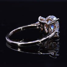Load image into Gallery viewer, Pear Shaped Moissanite Engagement Ring. Vintage Unique Marquise Cut Cluster Engagement Ring
