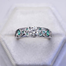 Load image into Gallery viewer, Moissanite Celtic Engagement Ring 14K White Gold
