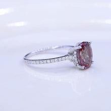 Load image into Gallery viewer, 3 Carat Carat Oval Alexandrite Ring, Hidden Halo Gold Engagement Ring
