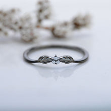 Load image into Gallery viewer, Celtic Moissanite Stackable 14K Black Gold Ring
