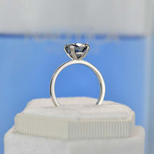 Load image into Gallery viewer, 2 Carat Dark Gray Blue Moissanite Four  Prongs Engagement Ring
