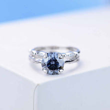 Load image into Gallery viewer, 2 Carat Gray Blue Moissanite  Engagement Eternity Gold Rings Set
