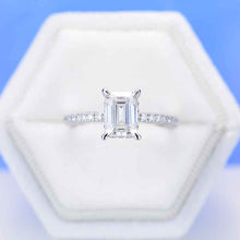 Load image into Gallery viewer, 2 Carat Giliarto Emerald Moissanite Hidden Halo Engagement Ring
