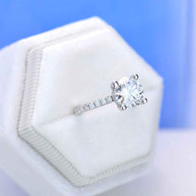 Load image into Gallery viewer, 2 Carat Moissanite Diamond Round Cut Hidden Halo White Gold Engagement  Ring
